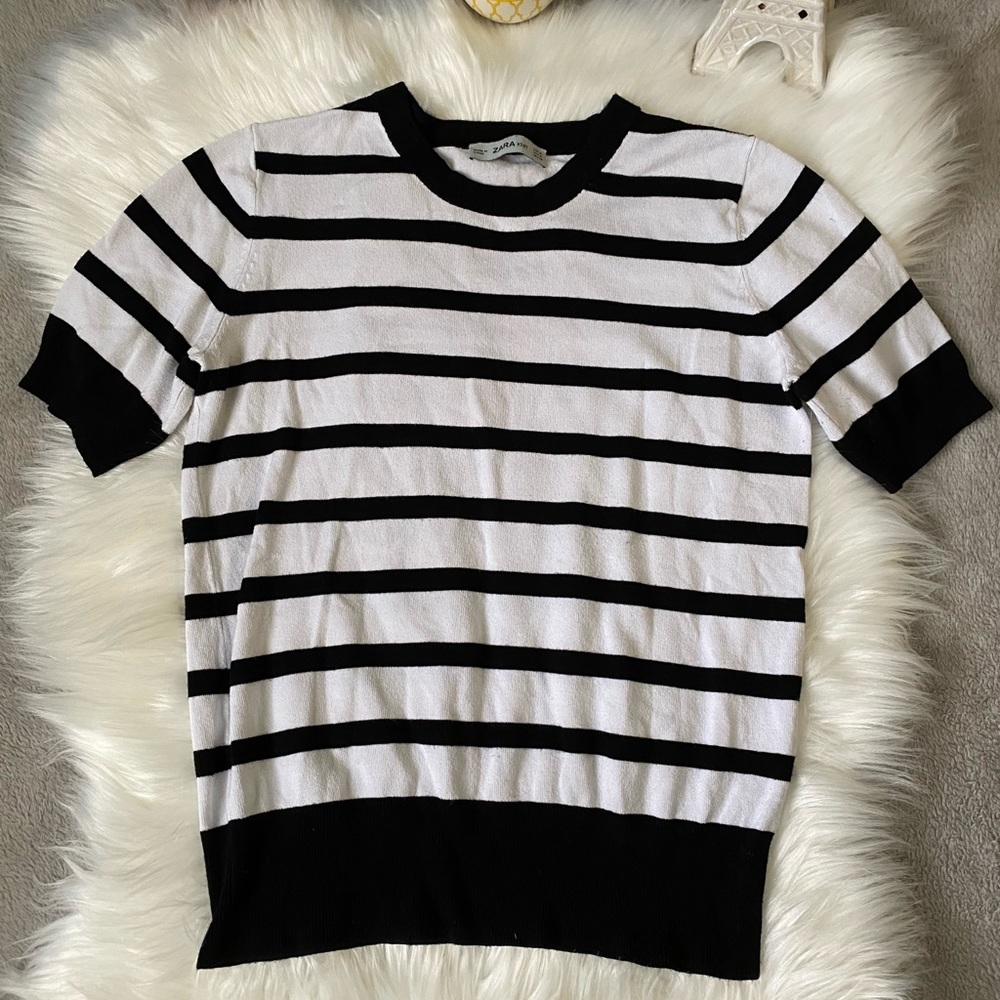 Zara knit stripe top Sz M